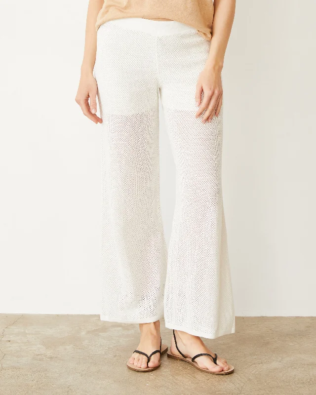 Women's Outerwear Clothing Cotton Mesh Wide Leg Pant
