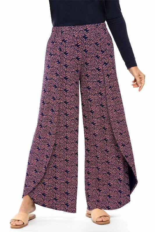 Women's Timeless Attire Women's Lynsu Wide Leg Pants | Peachy Pink Etched Flowers