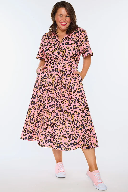 Timeless Women's Garments Marley Pink Leopard Dress