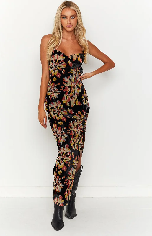 Women's Activewear Attire Lana Orange Print Maxi Dress