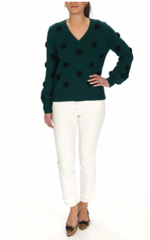 Casual Clothes For Women Wyla Sweater In Villa Green Tossed Crochet Flowers