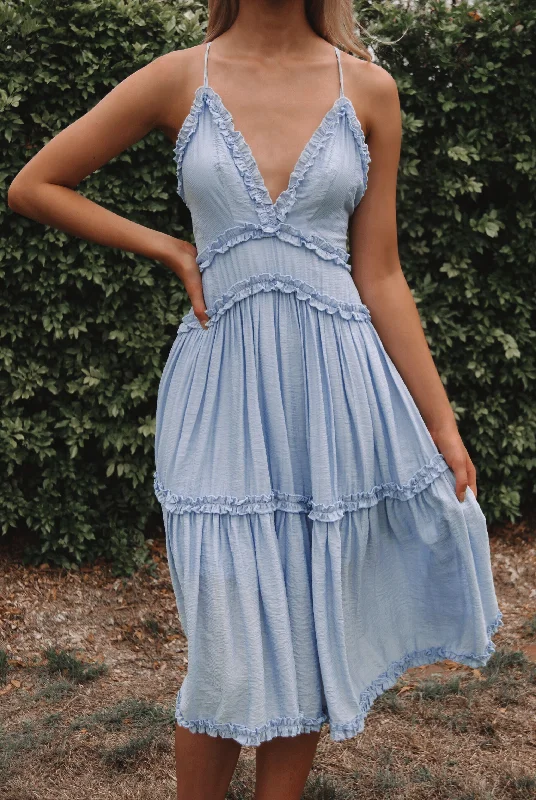 Comfortable Outfit For Women Lucianna Midi Dress - Blue