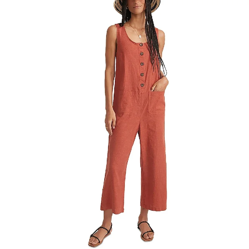 Women's Sports Apparel Womens Wide Leg Button Jumpsuit