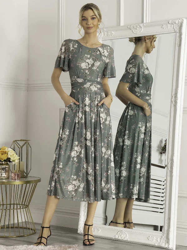 Women's Elegant Garments Sapphire Mesh Dress, Dark Green