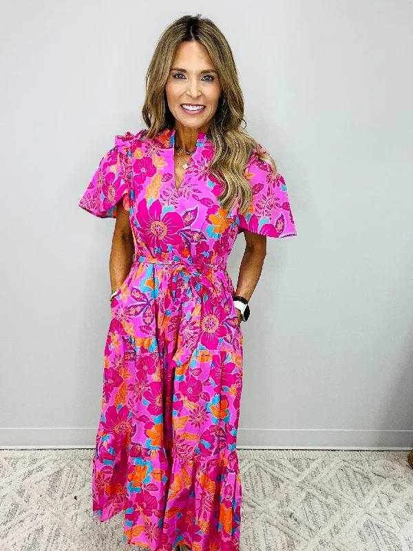 Women's Office Clothing Coconut Grove Escondido Tiered Shift Midi Dress