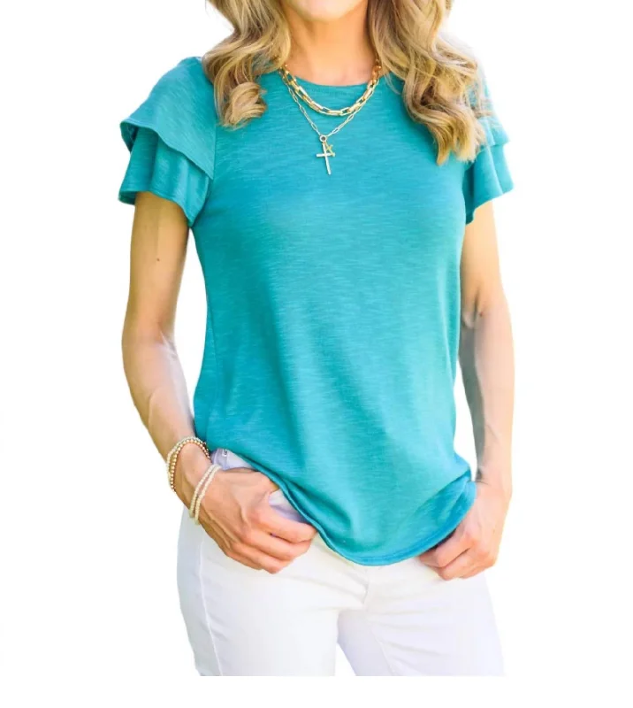 Hot Sale Go With The Flow Top In Sky Blue