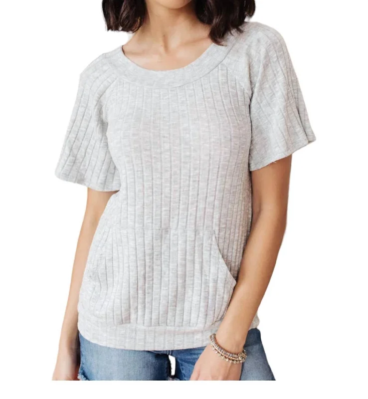 Hurry Before It's Gone Soft And Subtle Top In Grey