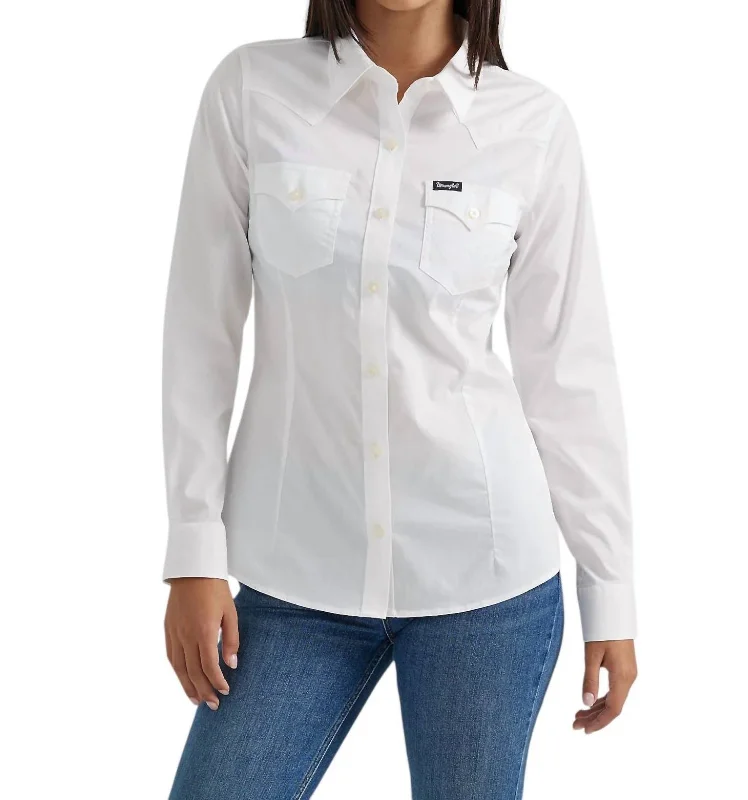 Premium Style Western Solid Shirt In White