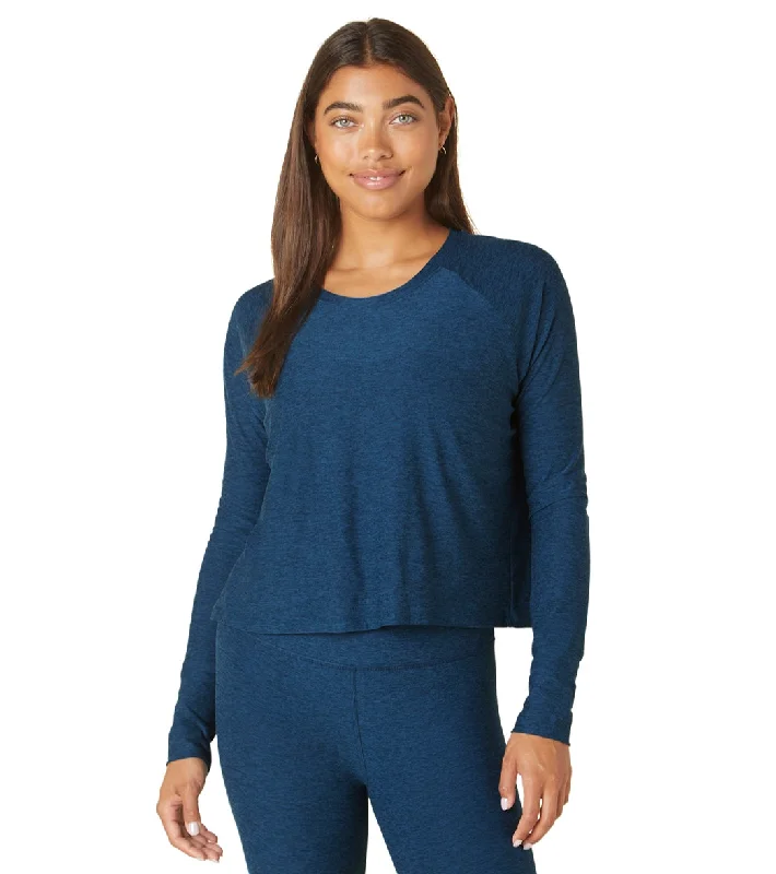 Women's Fashion Clothes Beyond Yoga Featherweight Spacedye Daydreamer Pullover Celestial Blue Heather