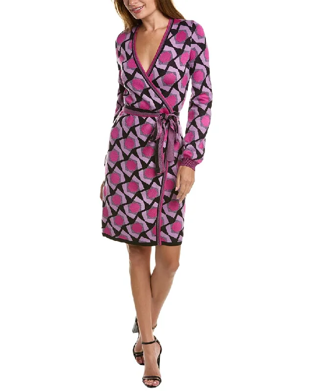 Women's Contemporary Clothing Diane von Furstenberg Alexio Wool-Blend Wrap Dress