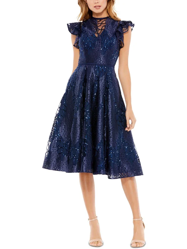 Stylish Outerwear Clothing For Women Womens Lace Midi Cocktail and Party Dress